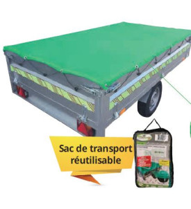 BACHE FILET REMORQUE 250 x 160 cm mailles fines