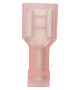 Cosses plates femelles rouges 6,35 mm - blister par 10