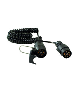 Rallonge spirale mâle/mâle plastique - 5 m - 7 x 0,75 mm²