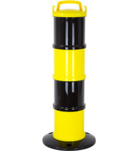 BARRIERE DE CHAINES 8MM + MORCEAUX DE CHAINES - NOIR ET JAUNE